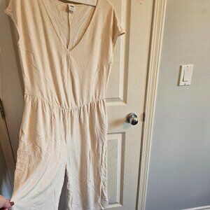 Smash + Tess Cream VNeck, Cap Sleeve Romper, Sz Lg EUC